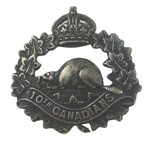 WW1 Canadian 10th Battalion Officer's Collar Badge - Calgary Alberta