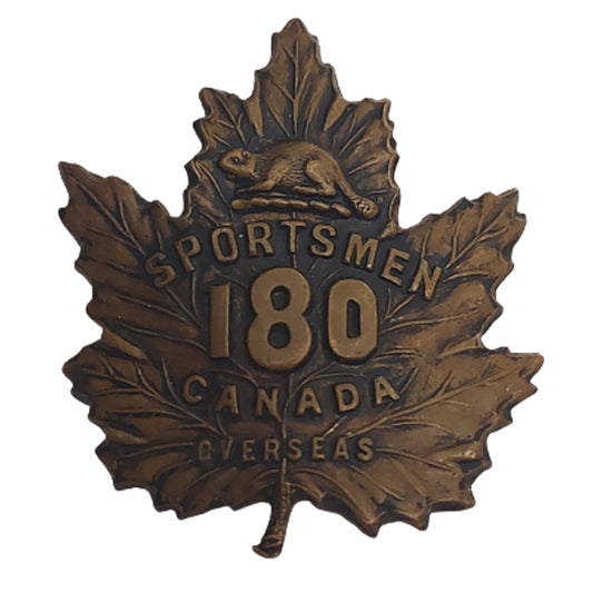 WW1 Canadian 180th Battalion Cap Badge - Toronto Sportsmen