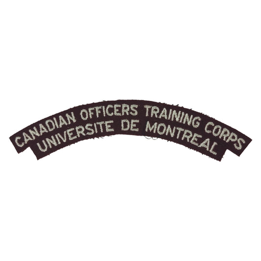 WW2 COTC Canadian Officers Training Corps University Of Montreal Cloth Shoulder Title