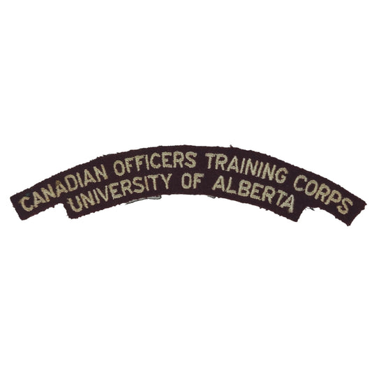 COTC Canadian Officers Training Corps University Of Alberta Cloth Shoulder Title