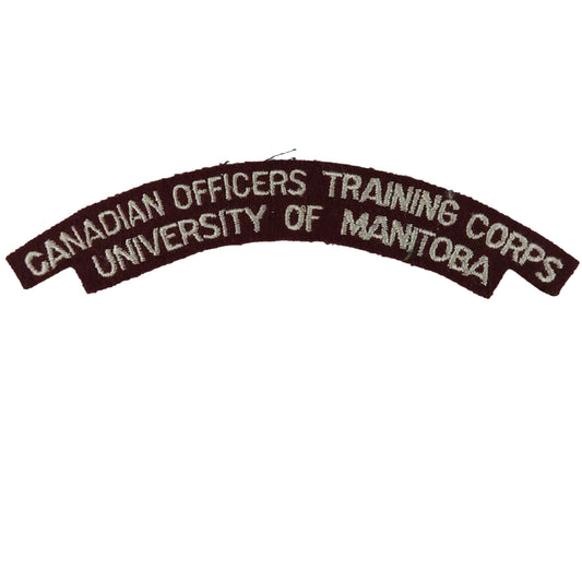 COTC Canadian Officer Training Corps University Of Manitoba Shoulder Title