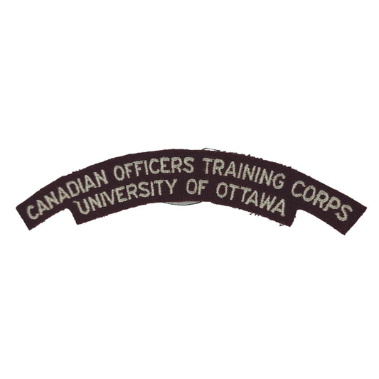 WW2 COTC Canadian Officers Training Corps University Of Ottawa Cloth Shoulder Title