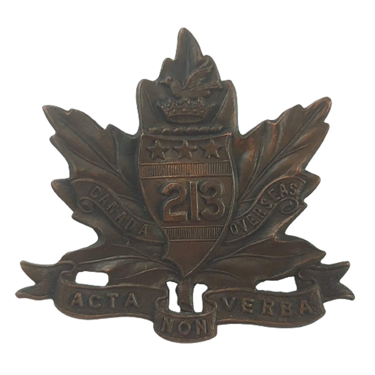 WW1 Canadian 213th Battalion Cap Badge - Toronto Americans - Ellis