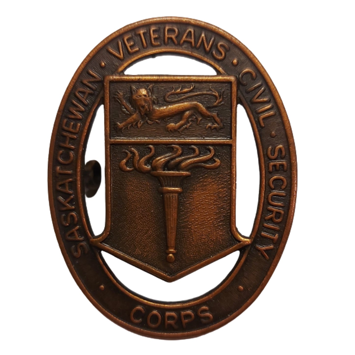 WW2 Canadian Saskatchewan Veterans Civil Security Corps Cap Badge