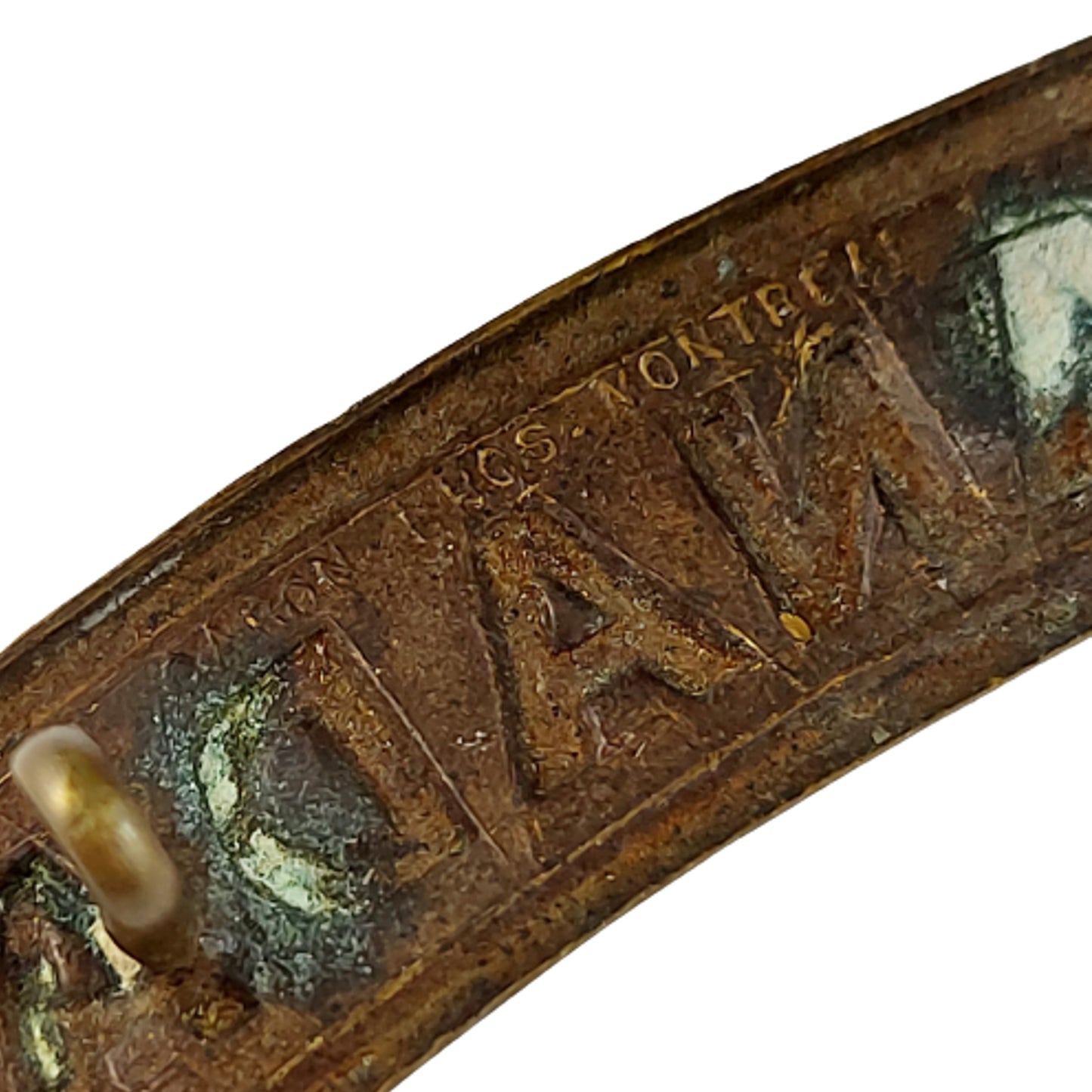 WW1 CANADA Brass Shoulder Title - Caron Bros. 1915