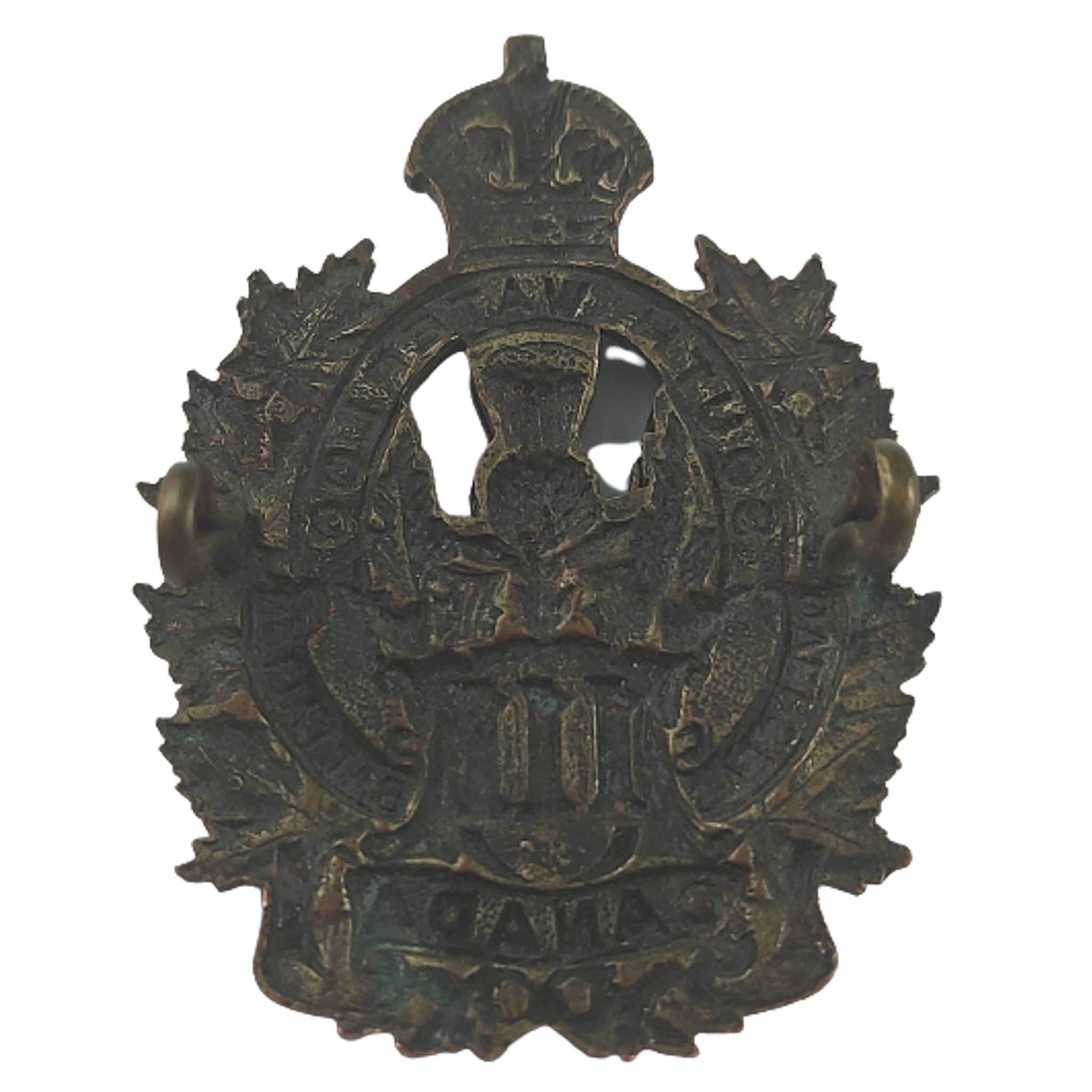 WW1 Canadian 111th Battalion Officer's Cap Badge South Waterloo Batt